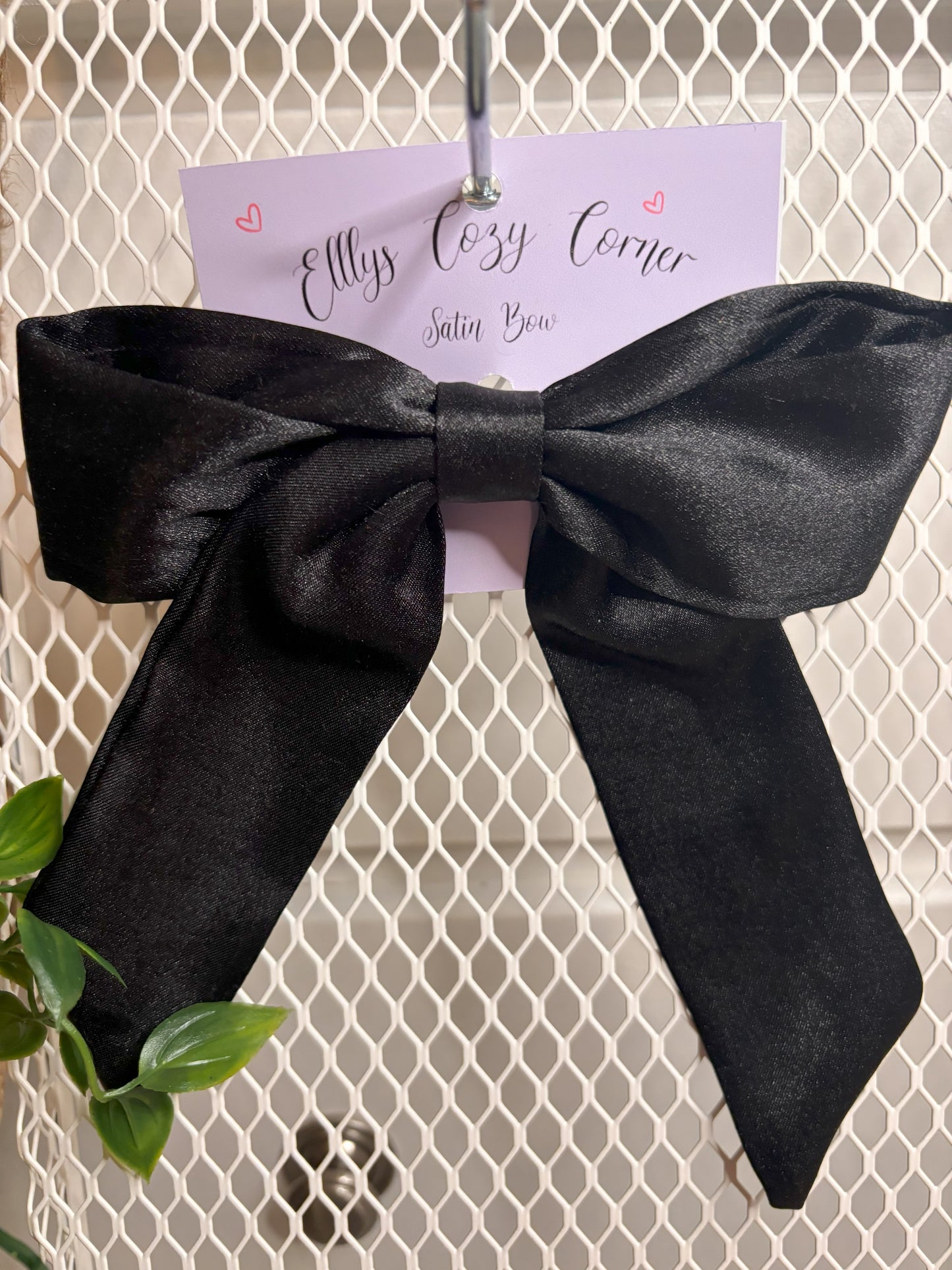 Black Satin Bow