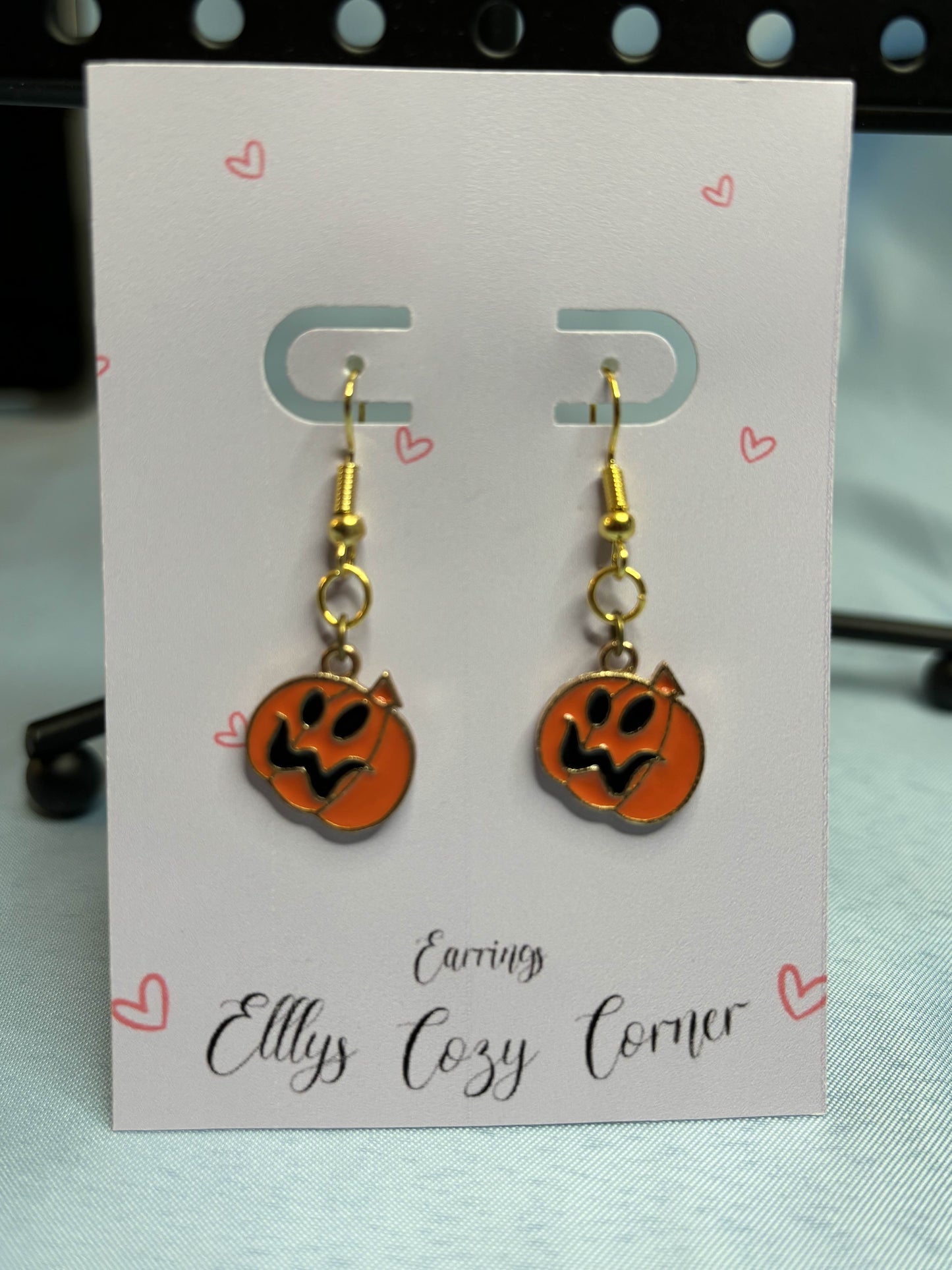 Spooky Goofy Pumpkin Dangle Earrings