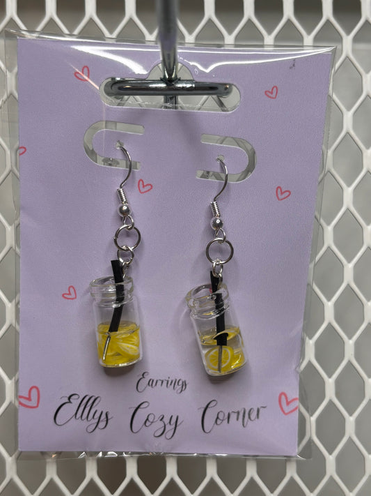 Lemon Fruit Tea Dangle Earrings