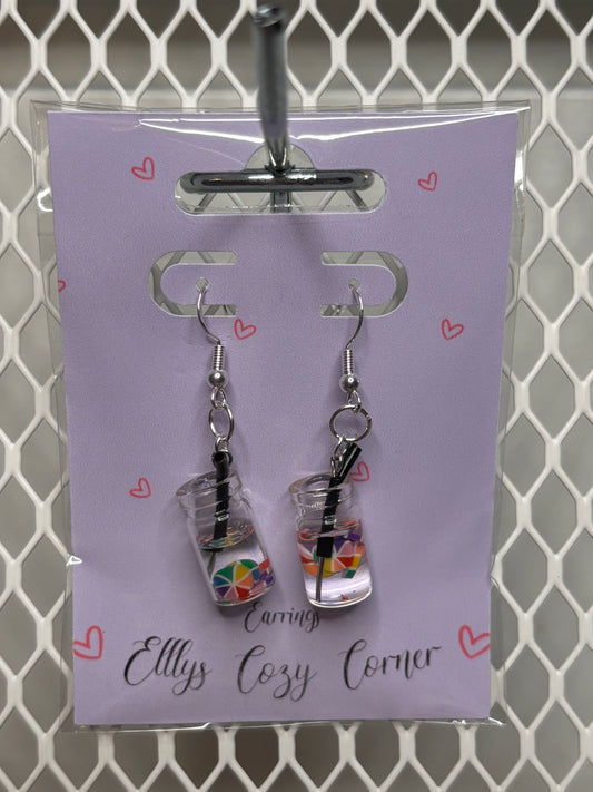 Rainbow Tea Dangle Earrings