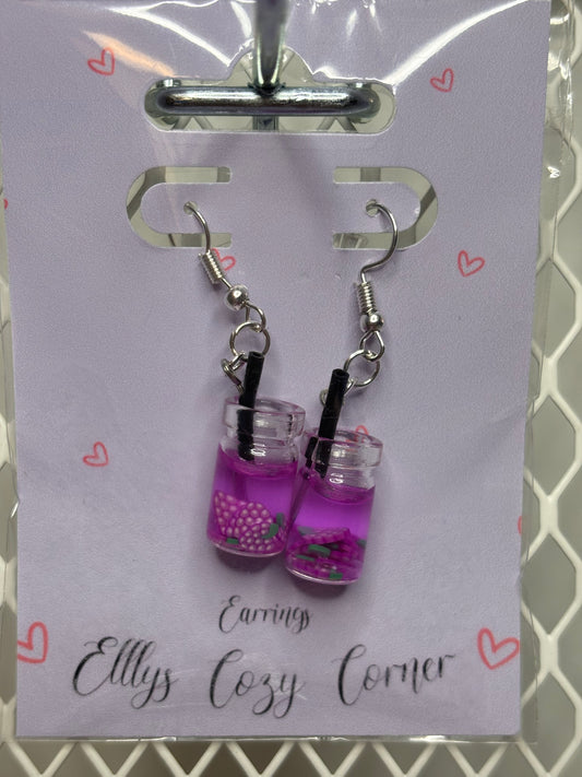 Grape Tea Dangle Earrings