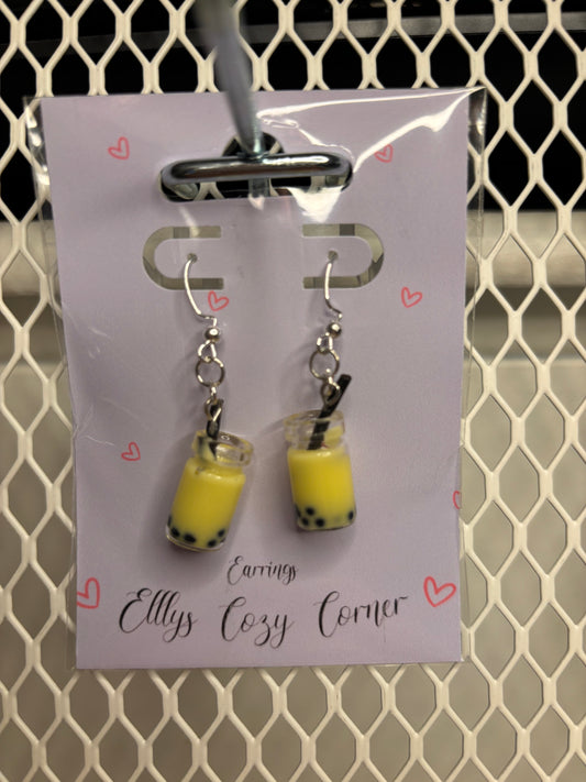 Lemon Boba Dangle Earrings