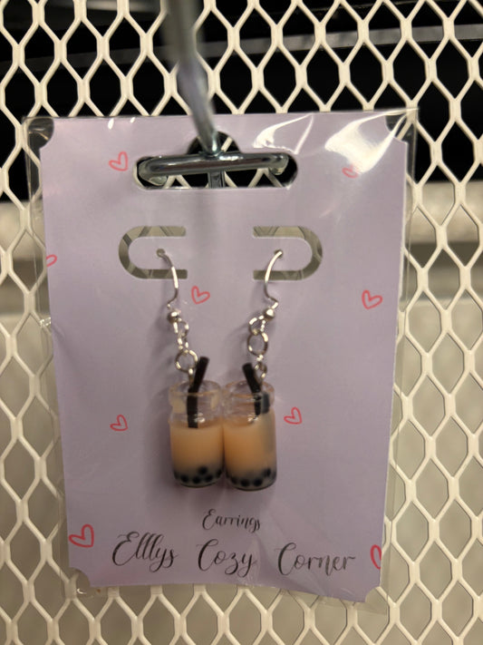 Peach Boba Dangle Earrings