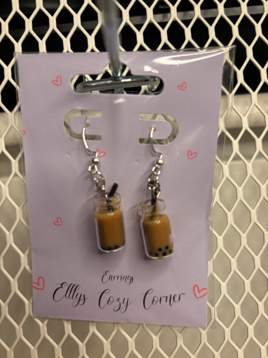 Coffee Boba Dangle Earrings