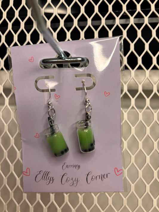 Matcha Boba Dangle Earrings