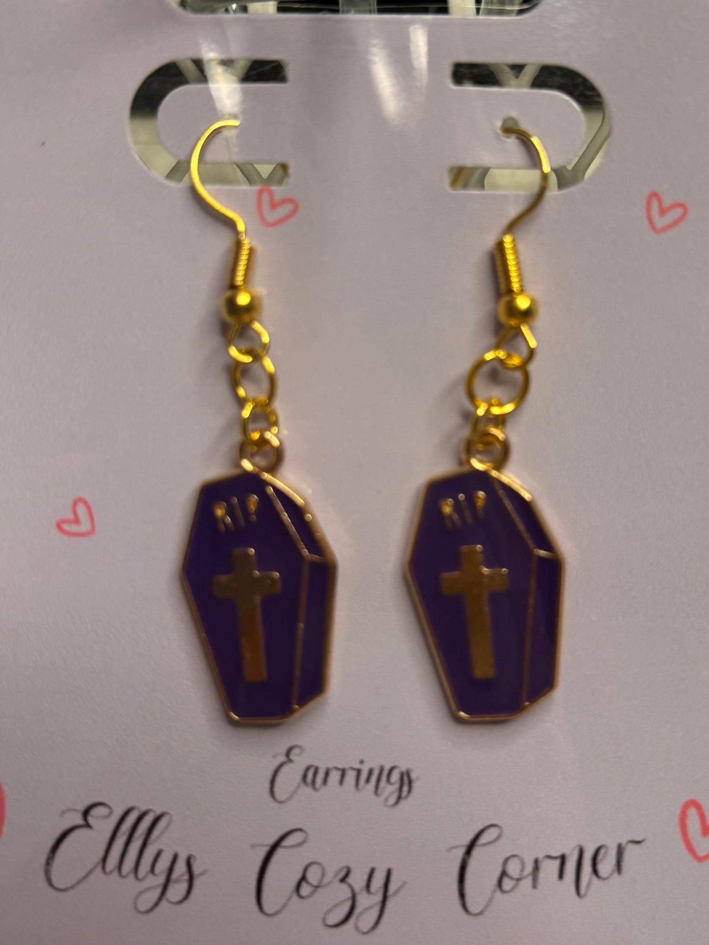 Spooky Coffin Dangle Earrings