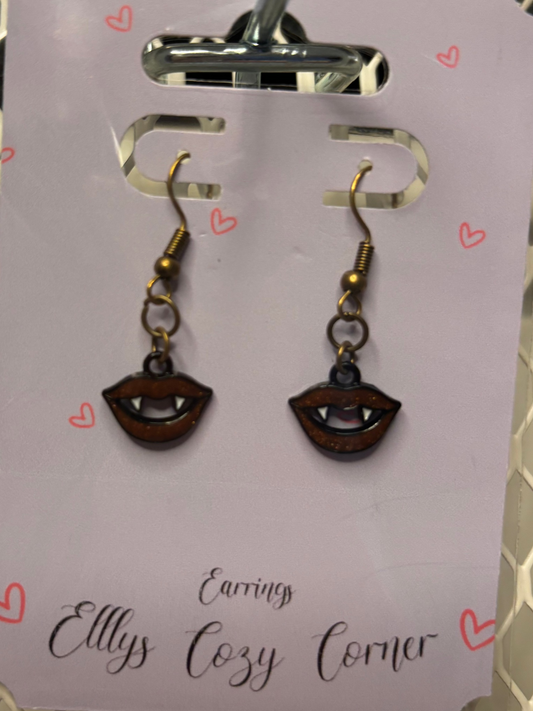 Spooky Vampire Bite Dangle Earrings