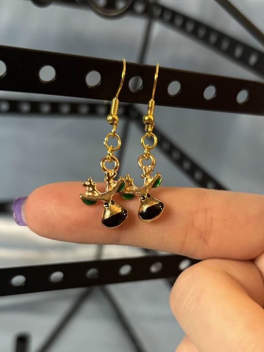 Christmas The Emerald Deer Earrings