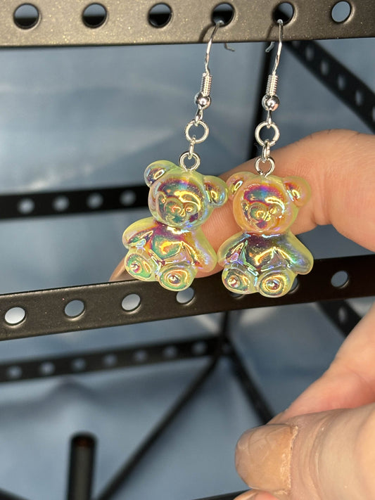 Lime Gummy Bear Dangle Earrings