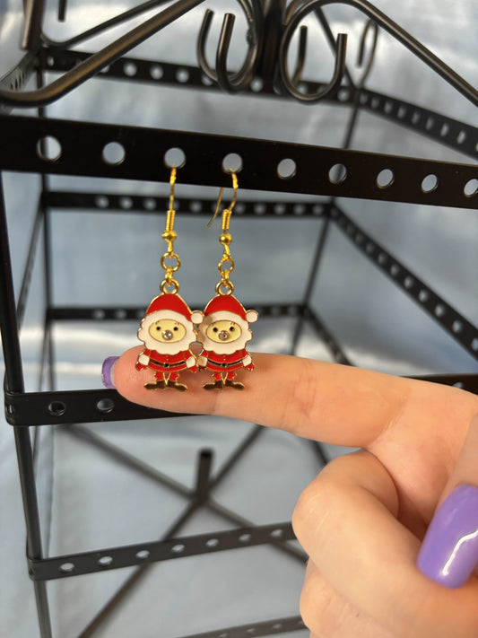 Christmas Santa's Crystal nose Earrings